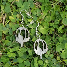 Load image into Gallery viewer, "Poppy Flower Bud" Boho Wood Dangle Earrings