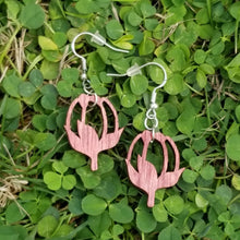 Load image into Gallery viewer, "Poppy Flower Bud" Boho Wood Dangle Earrings