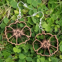 Load image into Gallery viewer, "Poppy Flower" Boho Wood Dangle Earrings Style 2