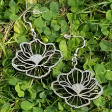 Load image into Gallery viewer, "Poppy Flower" Boho Wood Dangle Earrings Style 1