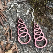 Load image into Gallery viewer, "Fun w Circles" Boho Dangle Wood Earrings