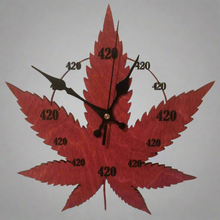 Load image into Gallery viewer, "420 All The Time" Marijuana Pot Leaf Wall Clock