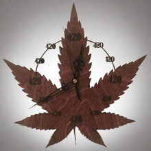 Load image into Gallery viewer, "420 All The Time" Marijuana Pot Leaf Wall Clock