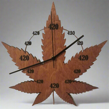 Load image into Gallery viewer, "420 All The Time" Marijuana Pot Leaf Wall Clock