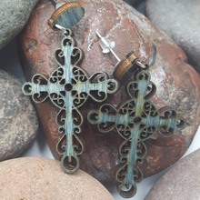 Load image into Gallery viewer, "Cross" Detailed Style Stud Earrings