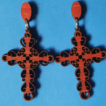 Load image into Gallery viewer, "Cross" Detailed Style Stud Earrings