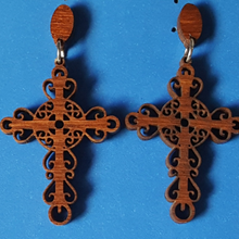 Load image into Gallery viewer, "Cross" Detailed Style Stud Earrings