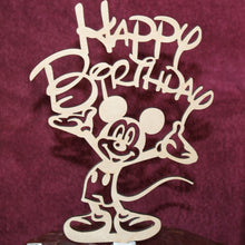 Load image into Gallery viewer, HAPPY BIRTHDAY w Boy Mouse Character Cake Topper