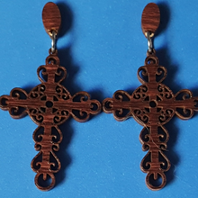 Load image into Gallery viewer, "Cross" Detailed Style Stud Earrings