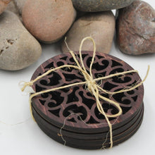 Load image into Gallery viewer, "Sm Heart Scroll" Design Table or Bar Coasters