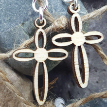 Load image into Gallery viewer, "Sm Cross" Dangle Wire Earrings Style 2