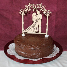 Load image into Gallery viewer, "Bride & Groom Standing Under Altar" Wedding Cake Topper