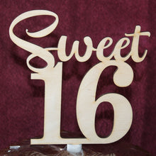 Load image into Gallery viewer, "Sweet 16" Happy Birthday Wood Cake Topper