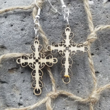 Load image into Gallery viewer, "Cross" Detail Style Dangle Earrings