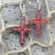 Load image into Gallery viewer, "Cross" Detail Style Dangle Earrings