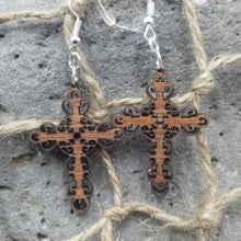 Load image into Gallery viewer, "Cross" Detail Style Dangle Earrings