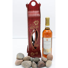 Load image into Gallery viewer, "Grape Vines" Wood Gift Box 2 Windows 750ml Bottle in 5 Colors