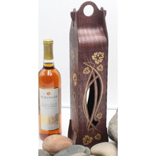 Load image into Gallery viewer, "Grape Vines" Wood Gift Box 2 Windows 750ml Bottle in 5 Colors
