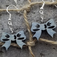 Load image into Gallery viewer, "Bow Tie" Dangle Wood Earrings