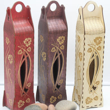 Load image into Gallery viewer, "Grape Vines" Wood Gift Box 2 Windows 750ml Bottle in 5 Colors
