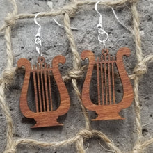 Load image into Gallery viewer, "Harp or Harpsichord" Musical Instrument Dangle Earrings