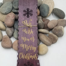 Load image into Gallery viewer, "We Wish You A Merry Christmas" Wood Gift Box for a 750ml Bottle in 4 Colors