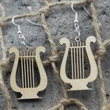 Load image into Gallery viewer, "Harp or Harpsichord" Musical Instrument Dangle Earrings