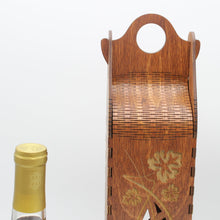 Load image into Gallery viewer, "Grape Vines" Wood Gift Box 2 Windows 750ml Bottle in 5 Colors