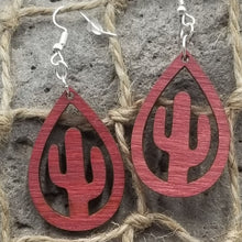 Load image into Gallery viewer, "Saguaro Cactus" Plain Dangle Earrings
