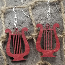 Load image into Gallery viewer, "Harp or Harpsichord" Musical Instrument Dangle Earrings