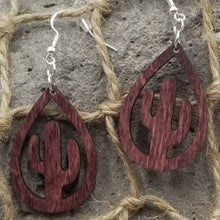 Load image into Gallery viewer, "Saguaro Cactus" Plain Dangle Earrings