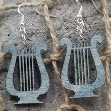 Load image into Gallery viewer, "Harp or Harpsichord" Musical Instrument Dangle Earrings