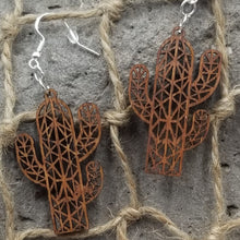 Load image into Gallery viewer, "Saguaro Cactus" Detailed Dangle Earrings
