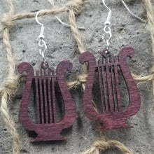 Load image into Gallery viewer, "Harp or Harpsichord" Musical Instrument Dangle Earrings