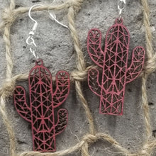Load image into Gallery viewer, "Saguaro Cactus" Detailed Dangle Earrings