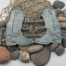 Load image into Gallery viewer, "Welcome Kick Your Boots Off" Wall hanging or Craft Add-on Decor USA