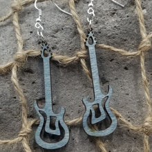 Load image into Gallery viewer, "Electric Bass Guitar" Musical Instrument Dangle Earrings