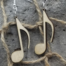 Load image into Gallery viewer, "Music Note" Musical Eighth Note Dangle Earrings