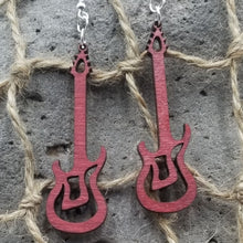 Load image into Gallery viewer, "Electric Bass Guitar" Musical Instrument Dangle Earrings