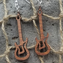 Load image into Gallery viewer, "Electric Bass Guitar" Musical Instrument Dangle Earrings