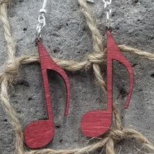 Load image into Gallery viewer, "Music Note" Musical Eighth Note Dangle Earrings