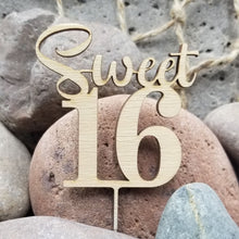 Load image into Gallery viewer, "Sweet 16" Happy Birthday Cupcake Toppers: Set of 12 for Party Celebration