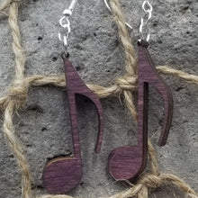 Load image into Gallery viewer, "Music Note" Musical Eighth Note Dangle Earrings