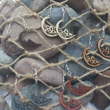 Load image into Gallery viewer, "Crescent Moon" Style Boho Dangle Earrings