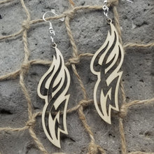 Load image into Gallery viewer, Long "Fire" Swirl Dangle Earrings