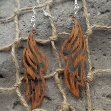 Load image into Gallery viewer, Long "Fire" Swirl Dangle Earrings
