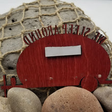 Load image into Gallery viewer, "We Sleep Around" Teardrop Camper Key Rack RV Decor Wall Hanging