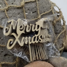 Load image into Gallery viewer, "Merry Xmas" Christmas Holiday Cup Cake Toppers: Set of 12 for Holiday Celebration