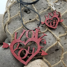 Load image into Gallery viewer, "I Love You" Earring and Necklace Set
