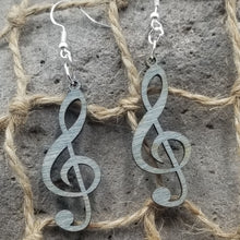 Load image into Gallery viewer, "Treble Clef" Musical Note Dangle Earrings